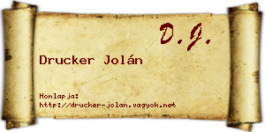 Drucker Jolán névjegykártya